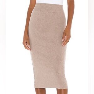 Good American Brown Knit Pencil Skirt
